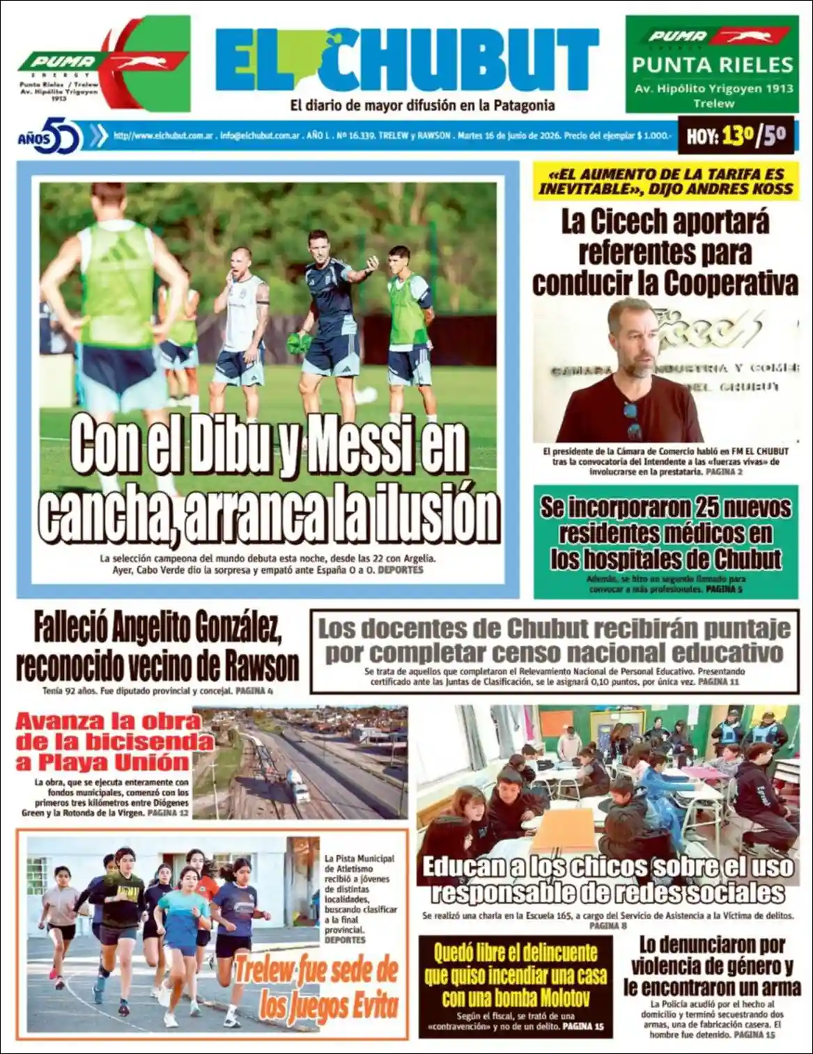 Media Panel - Developments and Systems | RADIO 97 UNO - Tapa del diario El Chubut