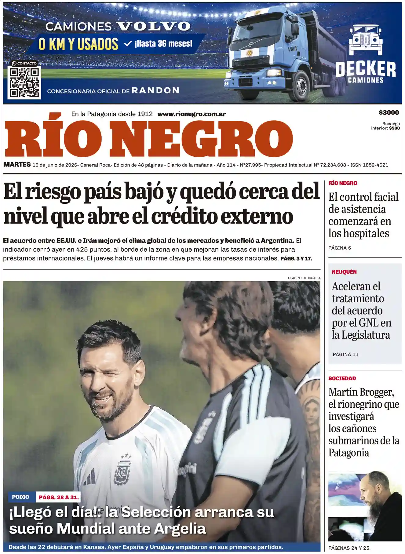Media Panel - Developments and Systems | RADIO 97 UNO - Tapa del diario Rio Negro