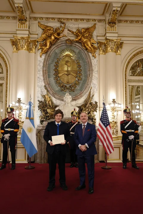 Milei recibió las cartas credenciales del embajador de los Estados Unidos